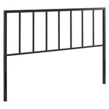Eddie 76 Inch King Size Metal Open Frame Headboard, Rectangle, Black