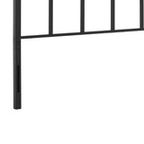 Eddie 76 Inch King Size Metal Open Frame Headboard, Rectangle, Black