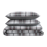 Eddie Bauer Alder Plaid Cotton Reversible Grey Quilt Set