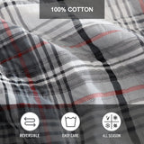 Eddie Bauer Alder Plaid Cotton Reversible Grey Quilt Set