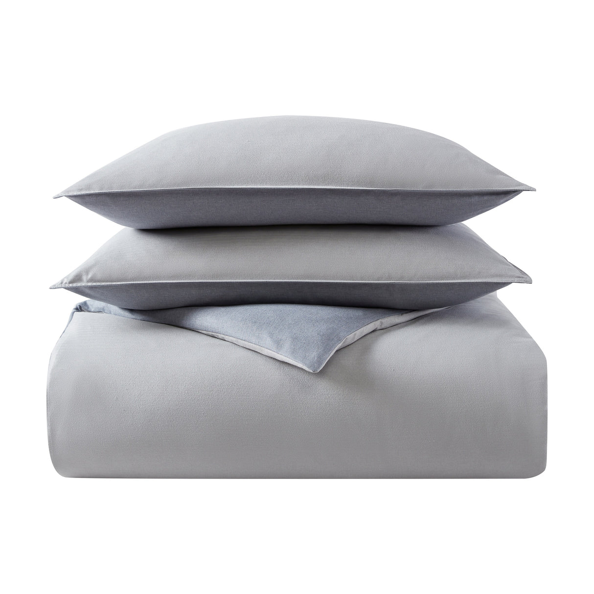 Eddie Bauer Herringbone Solid Reversible Blue Duvet Cover Set