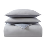 Eddie Bauer Herringbone Solid Reversible Blue Duvet Cover Set