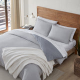 Eddie Bauer Herringbone Solid Reversible Blue Duvet Cover Set