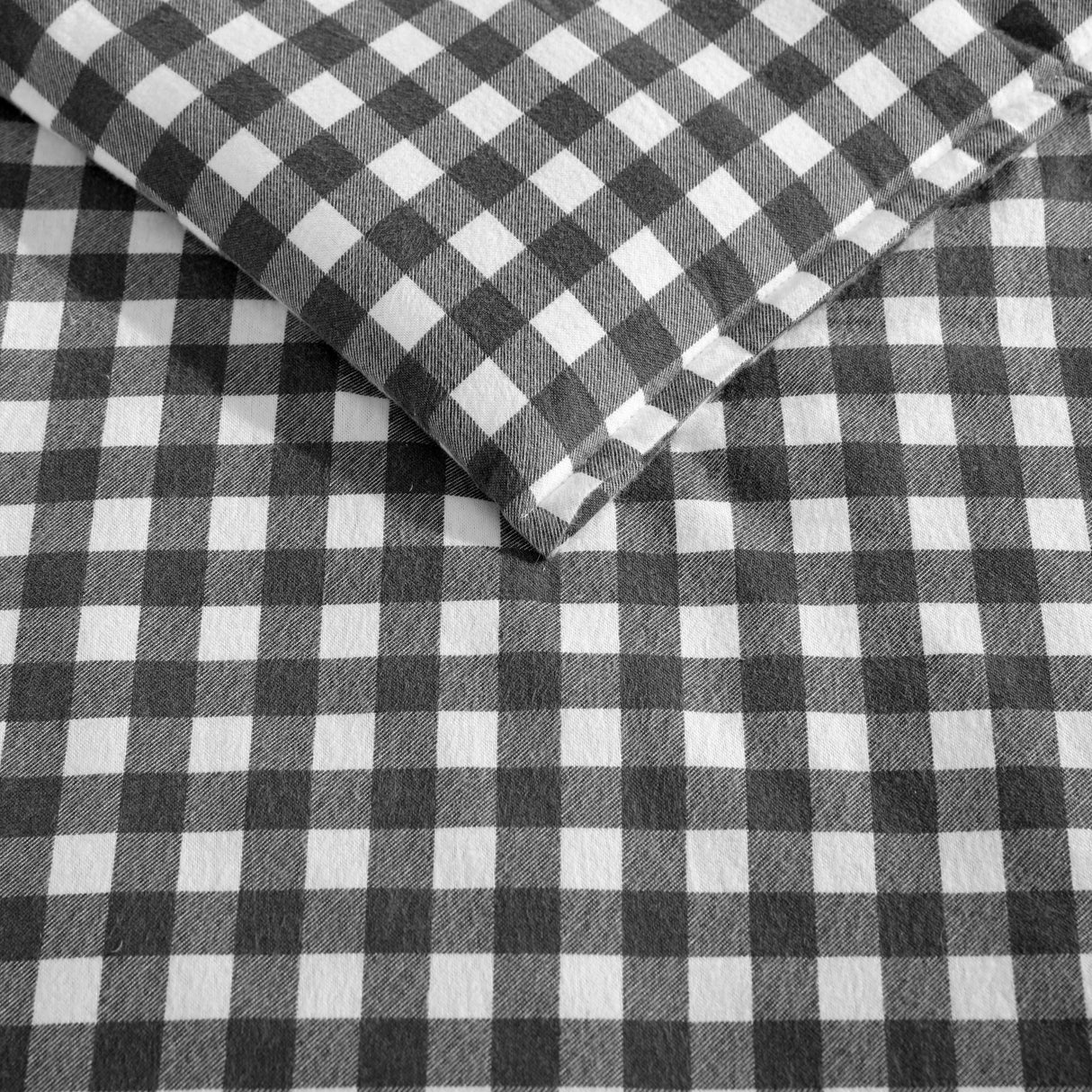 Eddie Bauer Preston Grey Cotton Flannel Reversible Comforter Set