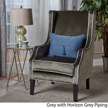 Eddison Traditional Two Toned Velvet Club Chair by Christopher Knight Home