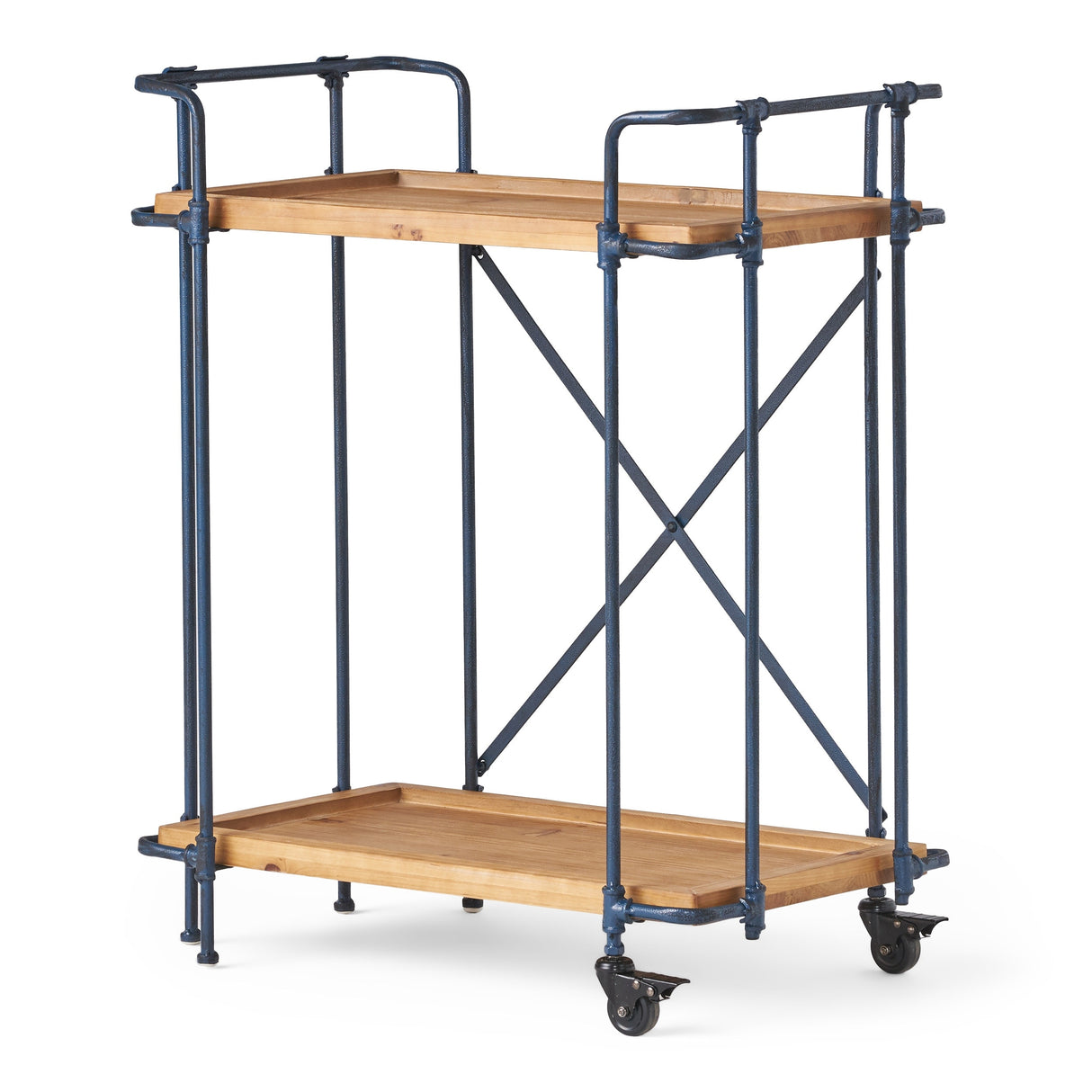 Eden Outdoor Industrial Firwood and Iron Bar Cart by Christopher Knight Home - 28.00" L x 17.25" W x 33.00" H