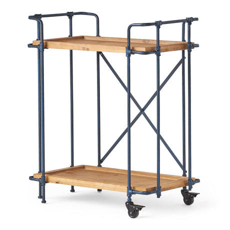 Eden Outdoor Industrial Firwood and Iron Bar Cart by Christopher Knight Home - 28.00" L x 17.25" W x 33.00" H