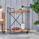 Eden Outdoor Industrial Firwood and Iron Bar Cart by Christopher Knight Home - 28.00" L x 17.25" W x 33.00" H