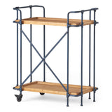 Eden Outdoor Industrial Firwood and Iron Bar Cart by Christopher Knight Home - 28.00" L x 17.25" W x 33.00" H