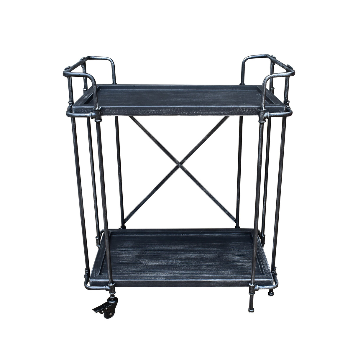 Eden Outdoor Industrial Firwood and Iron Bar Cart by Christopher Knight Home - 28.00" L x 17.25" W x 33.00" H