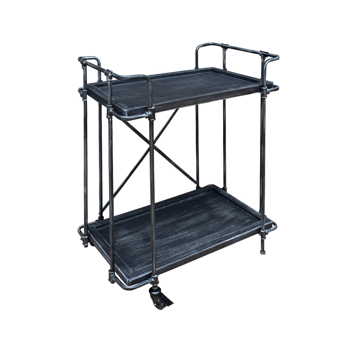 Eden Outdoor Industrial Firwood and Iron Bar Cart by Christopher Knight Home - 28.00" L x 17.25" W x 33.00" H