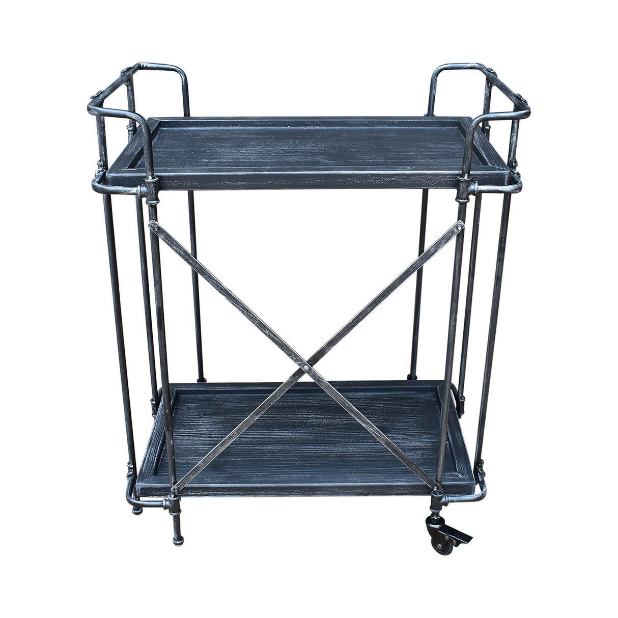 Eden Outdoor Industrial Firwood and Iron Bar Cart by Christopher Knight Home - 28.00" L x 17.25" W x 33.00" H
