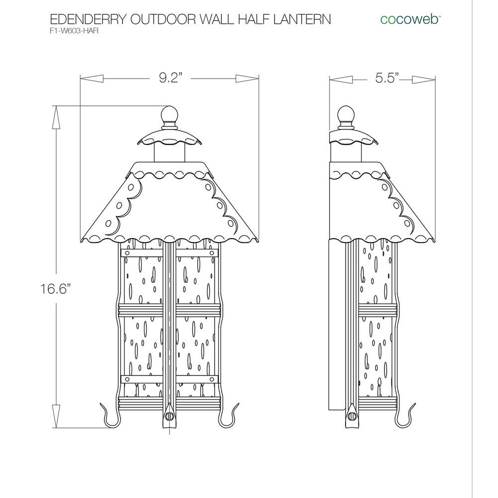 Edenderry Outdoor LED Wall Half Lantern