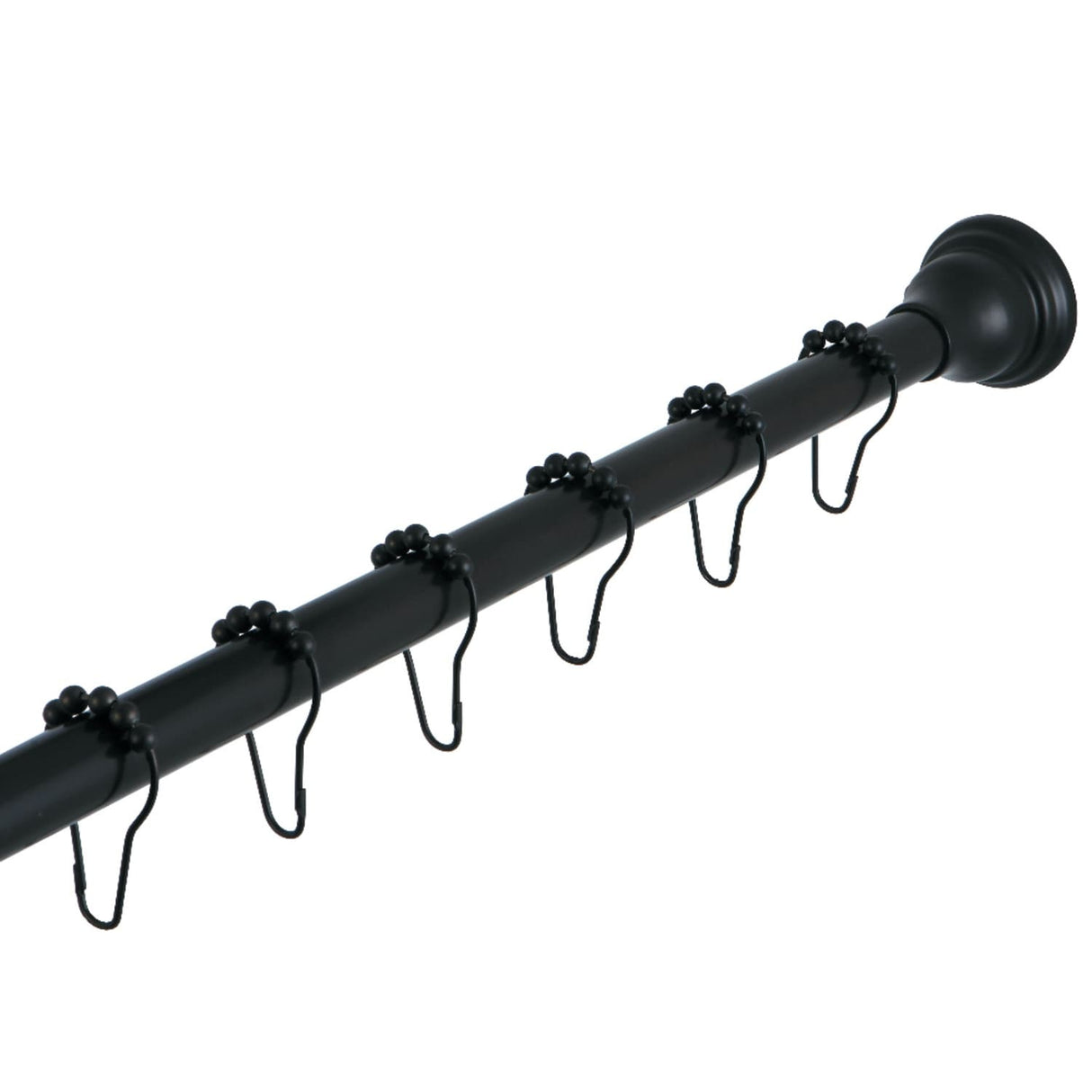 Kingston Brass Edenscape 60-Inch to 72-Inch Adjustable Shower Curtain Rod with Rings Combo