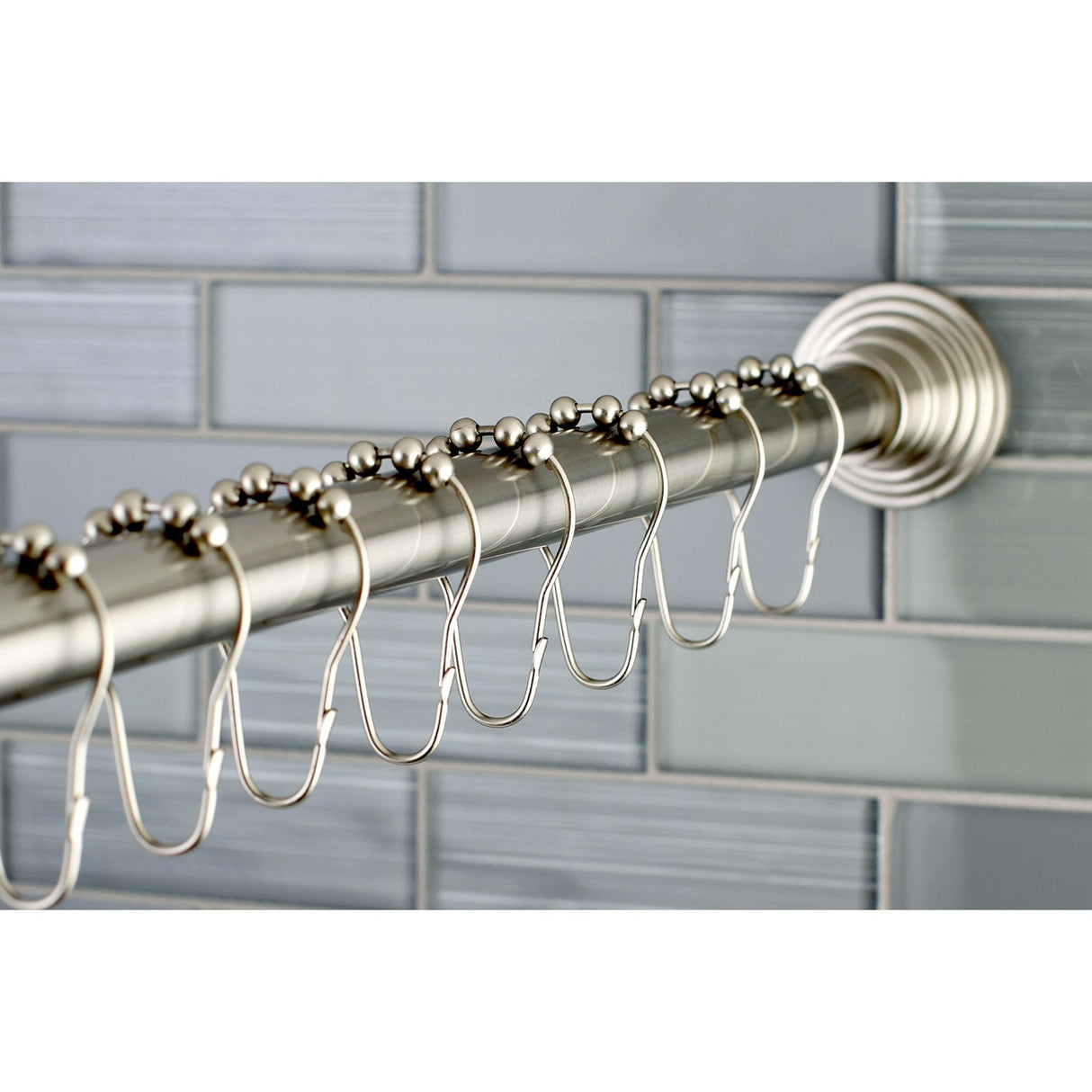 Kingston Brass Edenscape 60-Inch to 72-Inch Adjustable Shower Curtain Rod with Rings