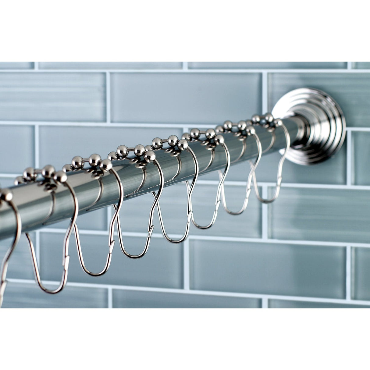 Kingston Brass Edenscape 60-Inch to 72-Inch Adjustable Shower Curtain Rod with Rings