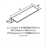 Edge Pull 5-1/16 in (128 mm) Center-to-Center Flat Black Cabinet Pull - 5.0625