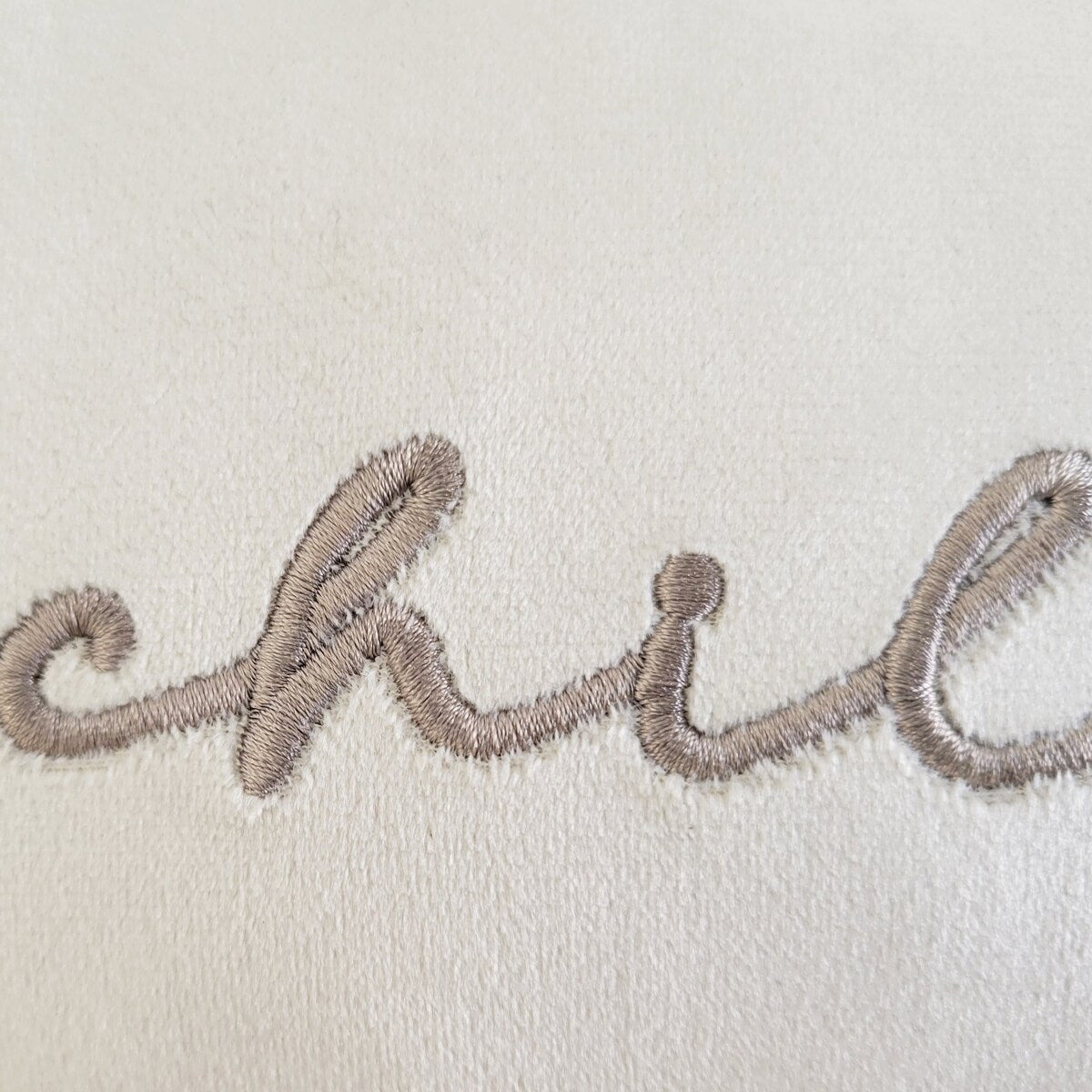 Edie At Home 'Chill Out' Embroidered Typography Decorative Pillow 8x16 Cream/Taupe