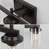 Egan 23.25" 3-Light Farmhouse Industrial Vanity Light with Bathroom Hardware Accessory Set, (5-Piece) by JONATHAN Y