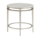 Egan Champagne Silver Finish Marble Top Table by iNSPIRE Q Modern
