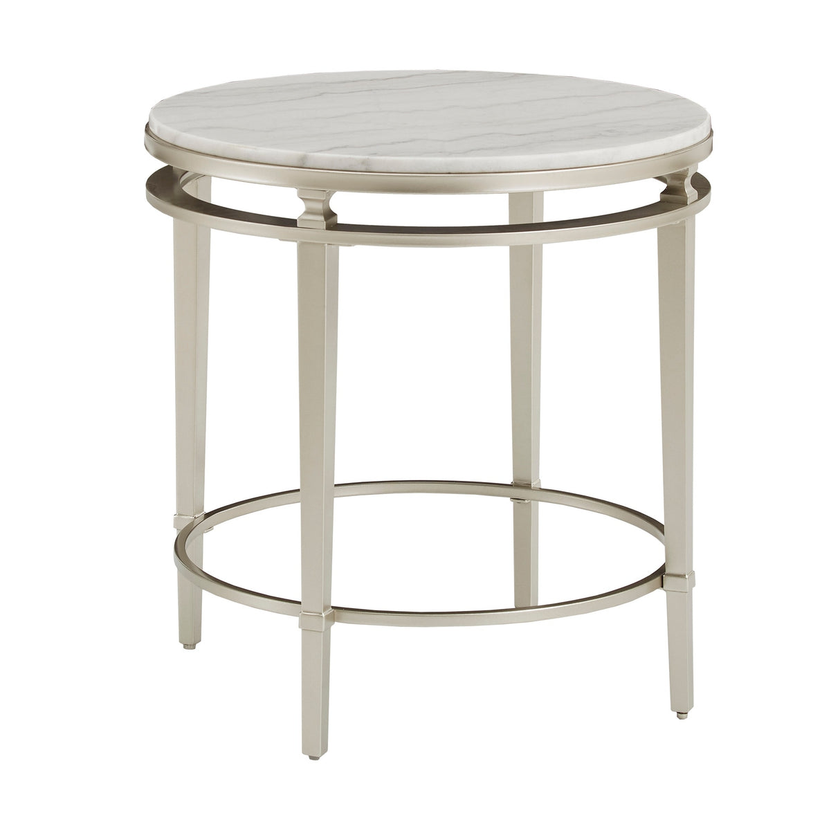 Egan Champagne Silver Finish Marble Top Table by iNSPIRE Q Modern