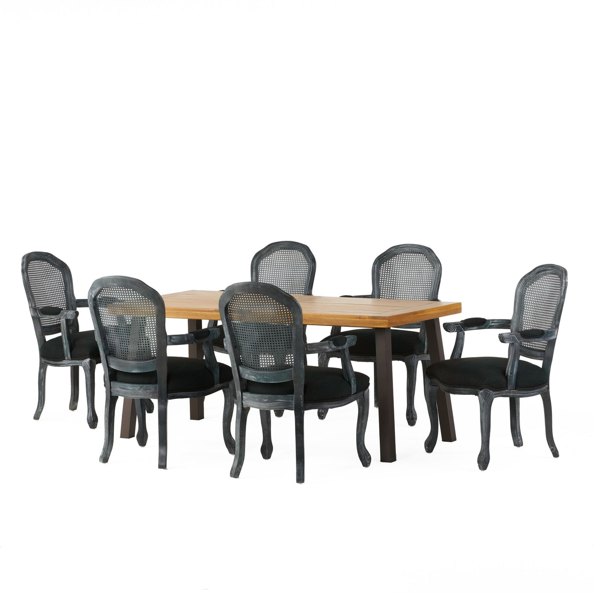 Egan Fabric and Wood 7 Piece Dining Set by Christopher Knight Home