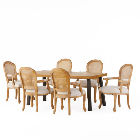 Egan Fabric and Wood 7 Piece Dining Set by Christopher Knight Home