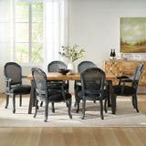 Egan Fabric and Wood 7 Piece Dining Set by Christopher Knight Home