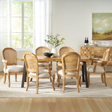 Egan Fabric and Wood 7 Piece Dining Set by Christopher Knight Home