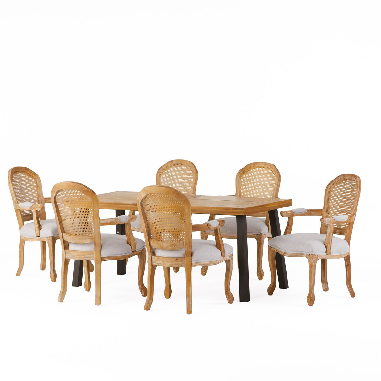 Egan Fabric and Wood 7 Piece Dining Set by Christopher Knight Home