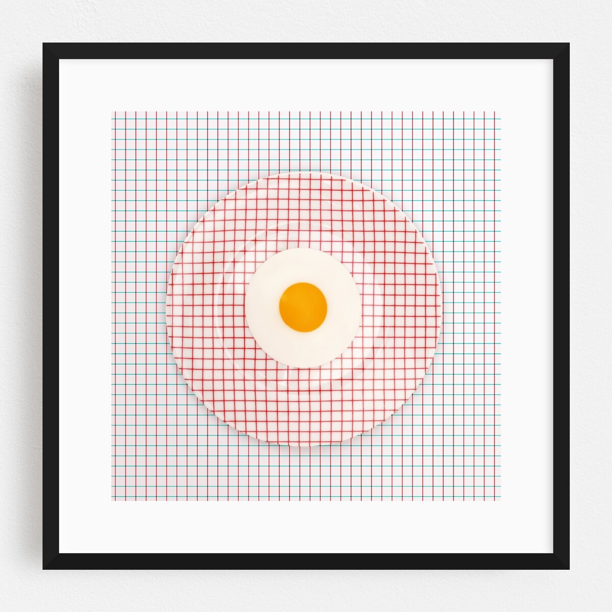 Egg on graph plate on graph paper Photography Art Print/Poster