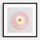 Egg on graph plate on graph paper Photography Art Print/Poster