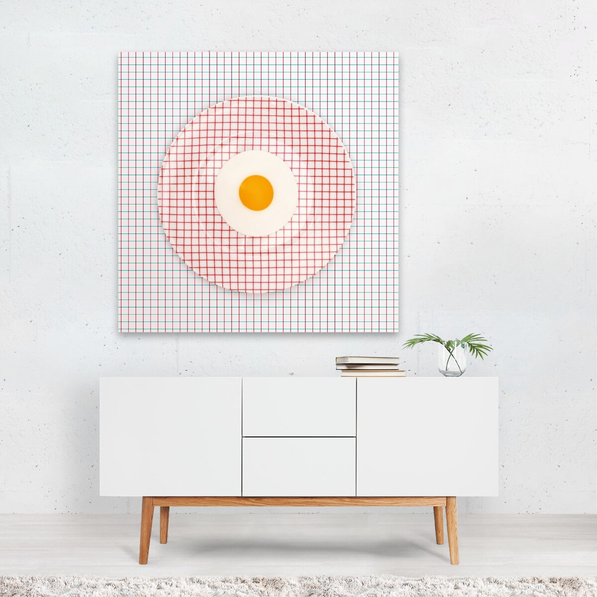 Egg on graph plate on graph paper Photography Art Print/Poster