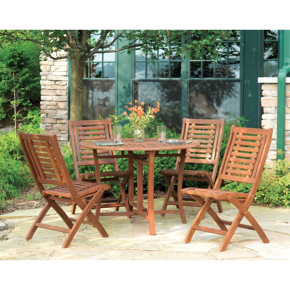 Eilaf 5 pc. Eucalyptus Folding Dining Set - N/A