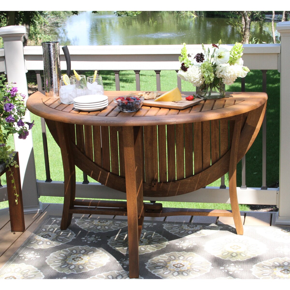 Eilaf 5 pc. Eucalyptus Folding Dining Set - N/A