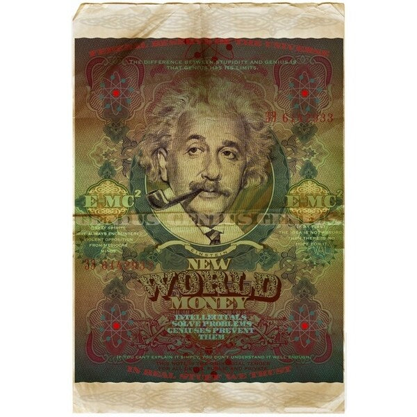 Einstein-VALBOC139186 Print 40"x26.5" by Val Bochkov