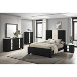 Eirena 5 Piece Black LED Panel Bedroom Set