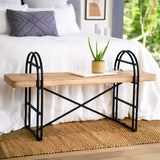 Wood and Metal Bench
