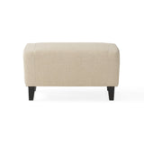 Elaine Beige Tufted Fabric Club Chair with Ottoman by Christopher Knight Home