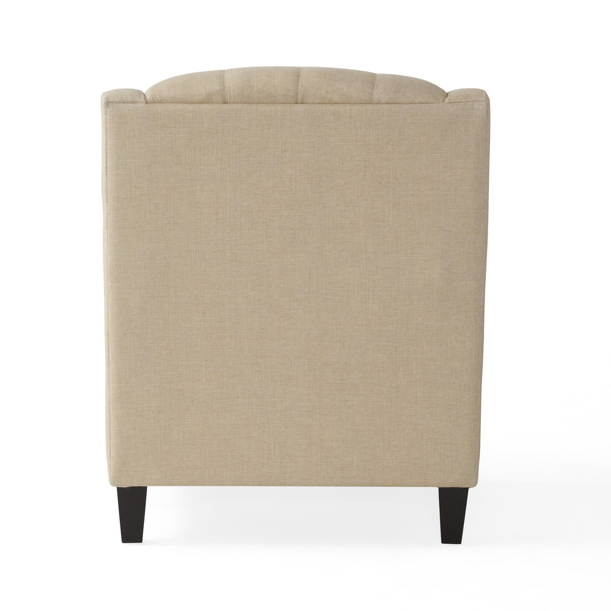 Elaine Beige Tufted Fabric Club Chair with Ottoman by Christopher Knight Home
