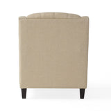 Elaine Beige Tufted Fabric Club Chair with Ottoman by Christopher Knight Home