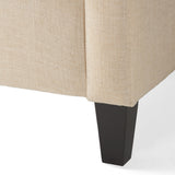 Elaine Beige Tufted Fabric Club Chair with Ottoman by Christopher Knight Home