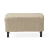 Elaine Light Beige Tufted Fabric Club Chair with Ottoman by Christopher Knight Home