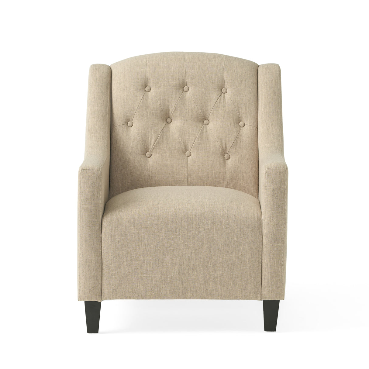 Elaine Light Beige Tufted Fabric Club Chair with Ottoman by Christopher Knight Home