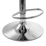 Elama 2 Piece Tufted Faux Leather Adjustable Bar Stool in Black with Chrome Trim and Base