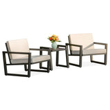 Elan Furniture Vero Outdoor 3 Piece Chat Set - Birds Eye Sunbrella Cushions