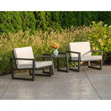 Elan Furniture Vero Outdoor 3 Piece Chat Set - Birds Eye Sunbrella Cushions