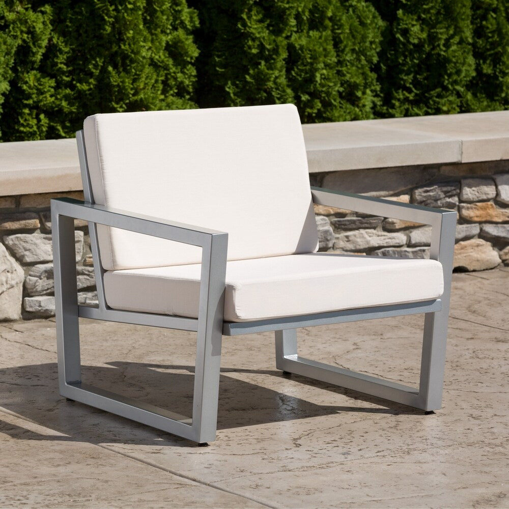 Elan Furniture Vero Outdoor 3 Piece Chat Set - Birds Eye Sunbrella Cushions