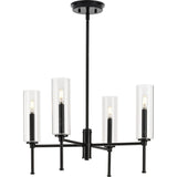 Elara Collection Four-Light New Traditional Matte Black Chandelier Light - 22.87 in x 22.87 in x 10.37 in