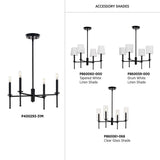 Elara Collection Four-Light New Traditional Matte Black Chandelier Light - 22.87 in x 22.87 in x 10.37 in